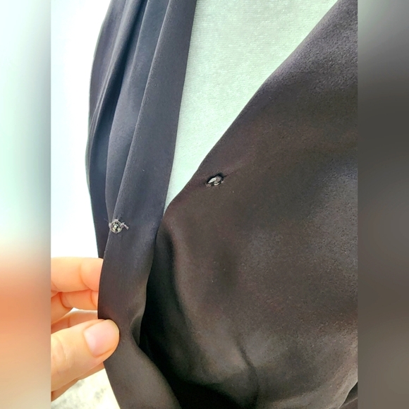 Rag & Bone 100% Silk Drape Blouse Eggplant Purple Sz. Xs - Picture 8 of 13